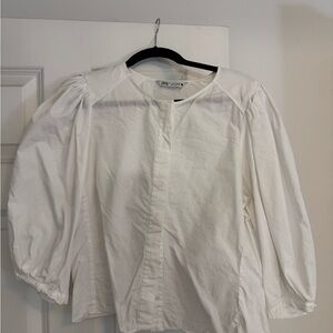 Zara Ivory Puff Sleeve Top